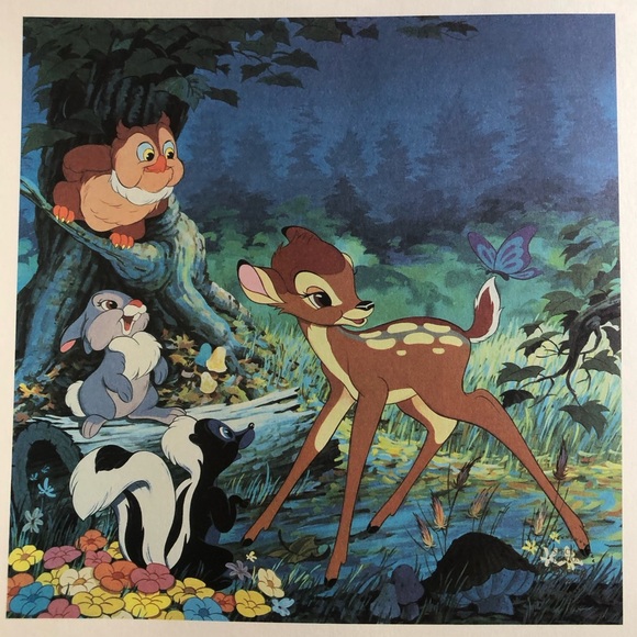 AT&T Rewards Art of Walt Disney Special Edition Bambi Lithograph Print VTG